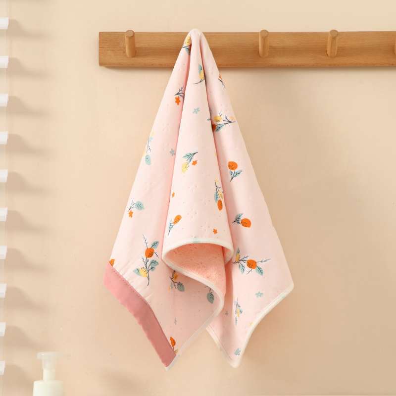 Summer fabric floral print two-color face towel, absorbent dry hair towel, coral fleece new style towel, 35*75cm detail image 7