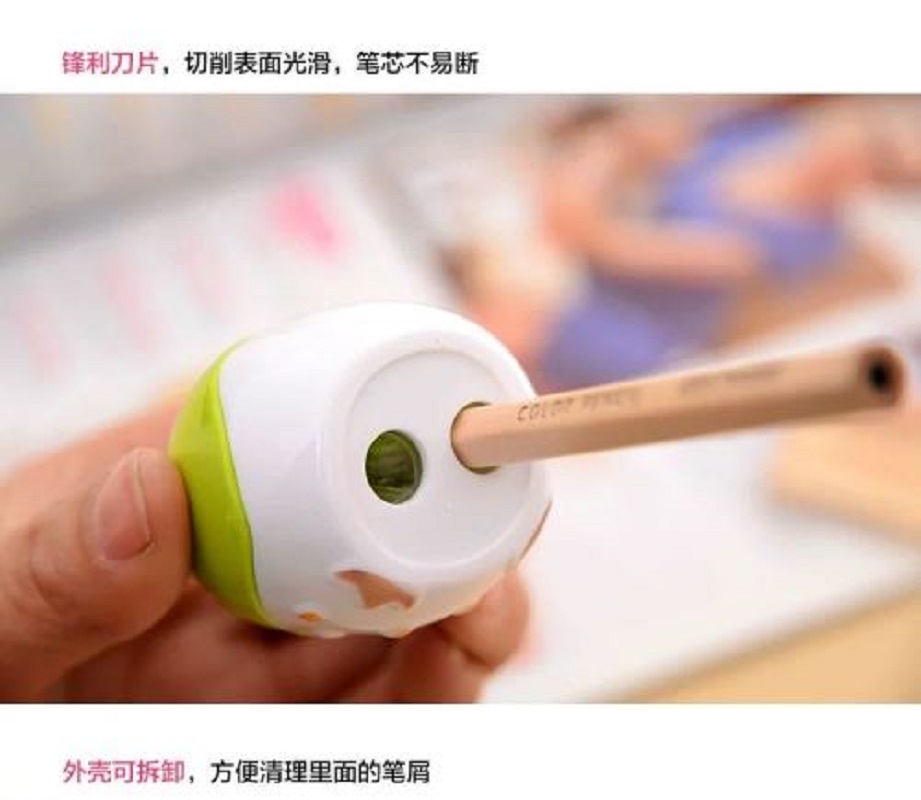 Creative stationery cartoon stereo Owl sharpener Student Double hole sharpener student supplies wholesale Application Scenario