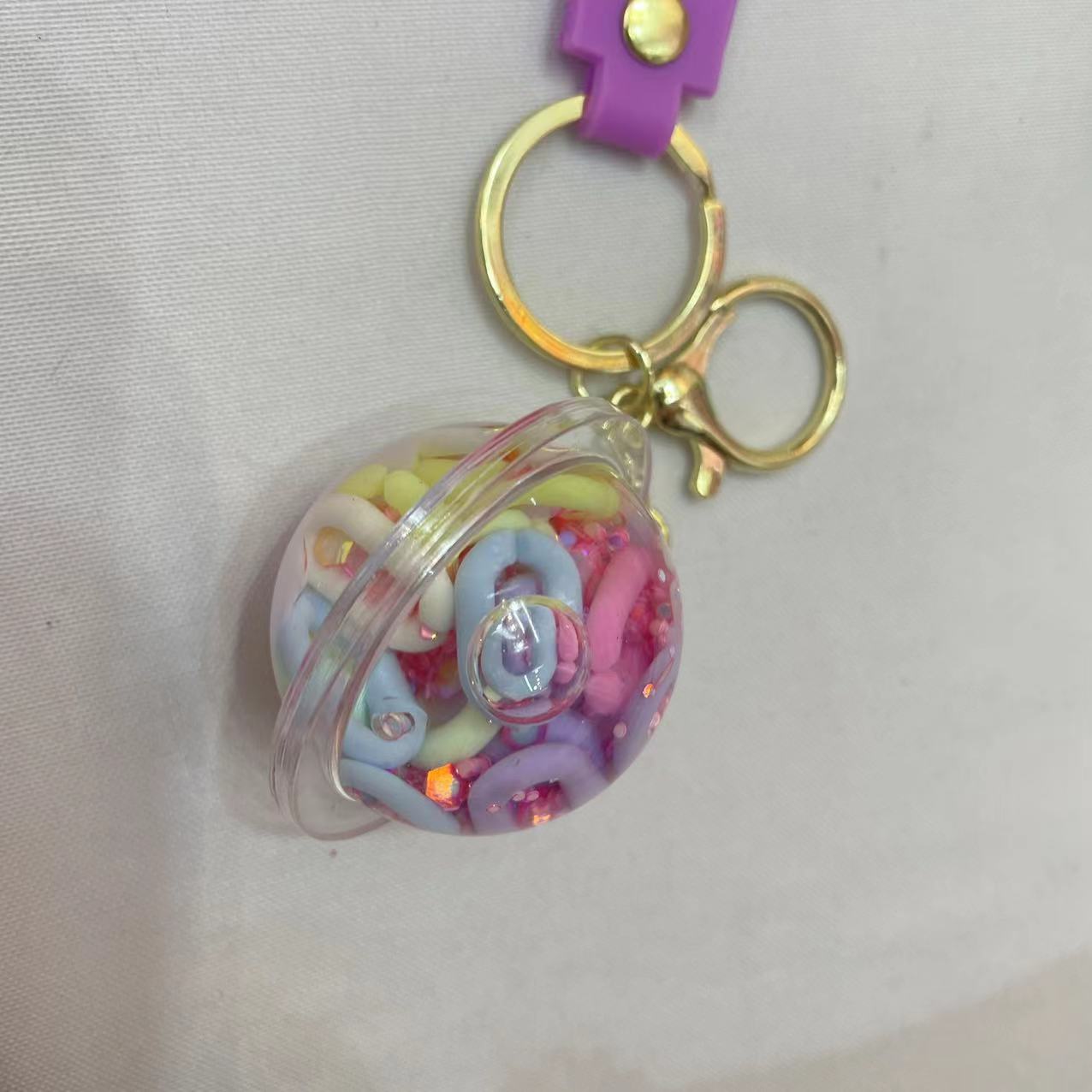 Creative Planet Drift Bottle Keychain Cartoon Spherical Sand Bottle Key Pendant Specification image