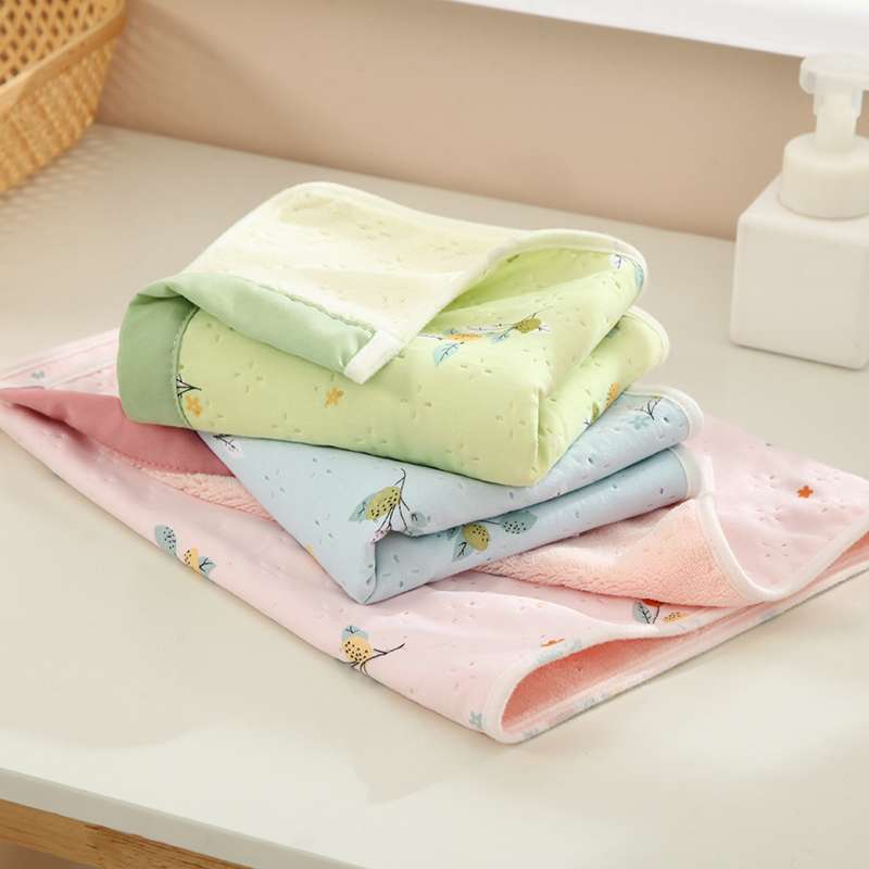 Summer fabric floral print two-color face towel, absorbent dry hair towel, coral fleece new style towel, 35*75cm detail image 8