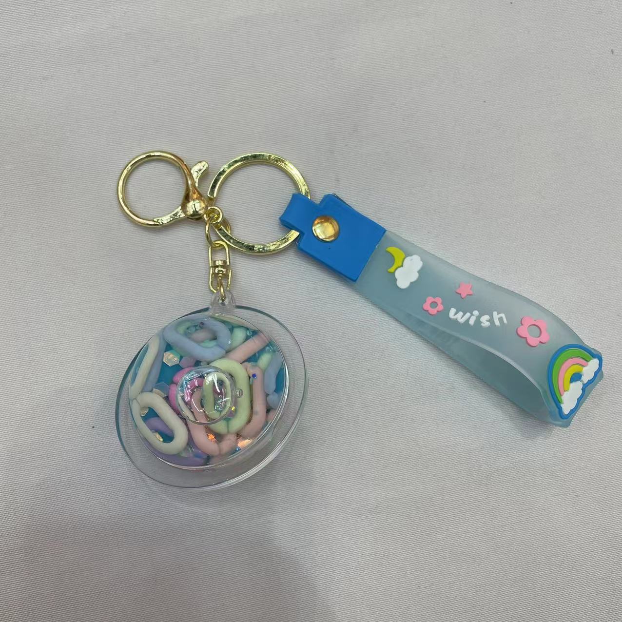Creative Planet Drift Bottle Keychain Cartoon Spherical Sand Bottle Key Pendant Item Picture