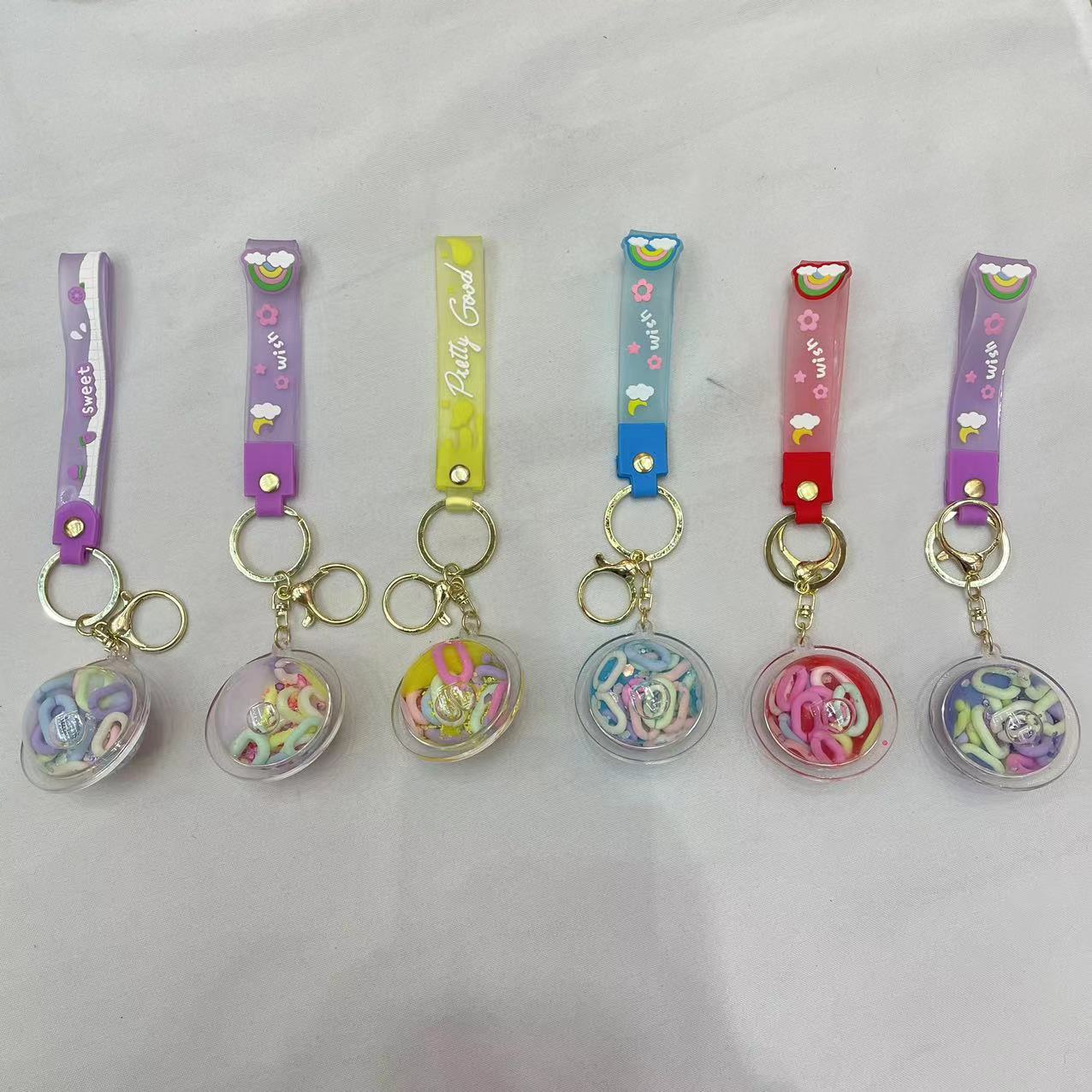 Creative Planet Drift Bottle Keychain Cartoon Spherical Sand Bottle Key Pendant