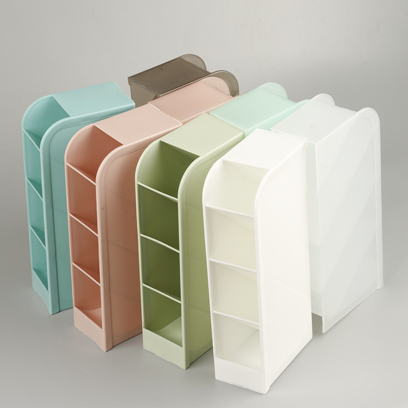 S-0014 Multi-cell inclined insert pen holder Nordic personality simple transparent pen holder Student desktop storage rack Plastic
