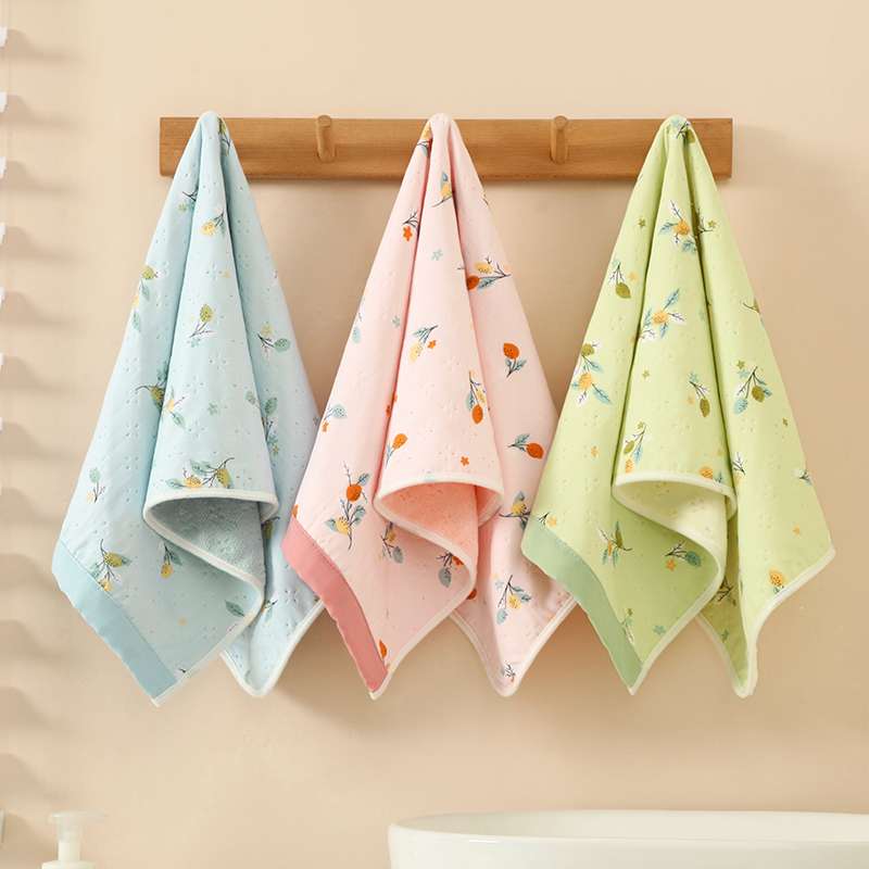 Summer fabric floral print two-color face towel, absorbent dry hair towel, coral fleece new style towel, 35*75cm detail image 6