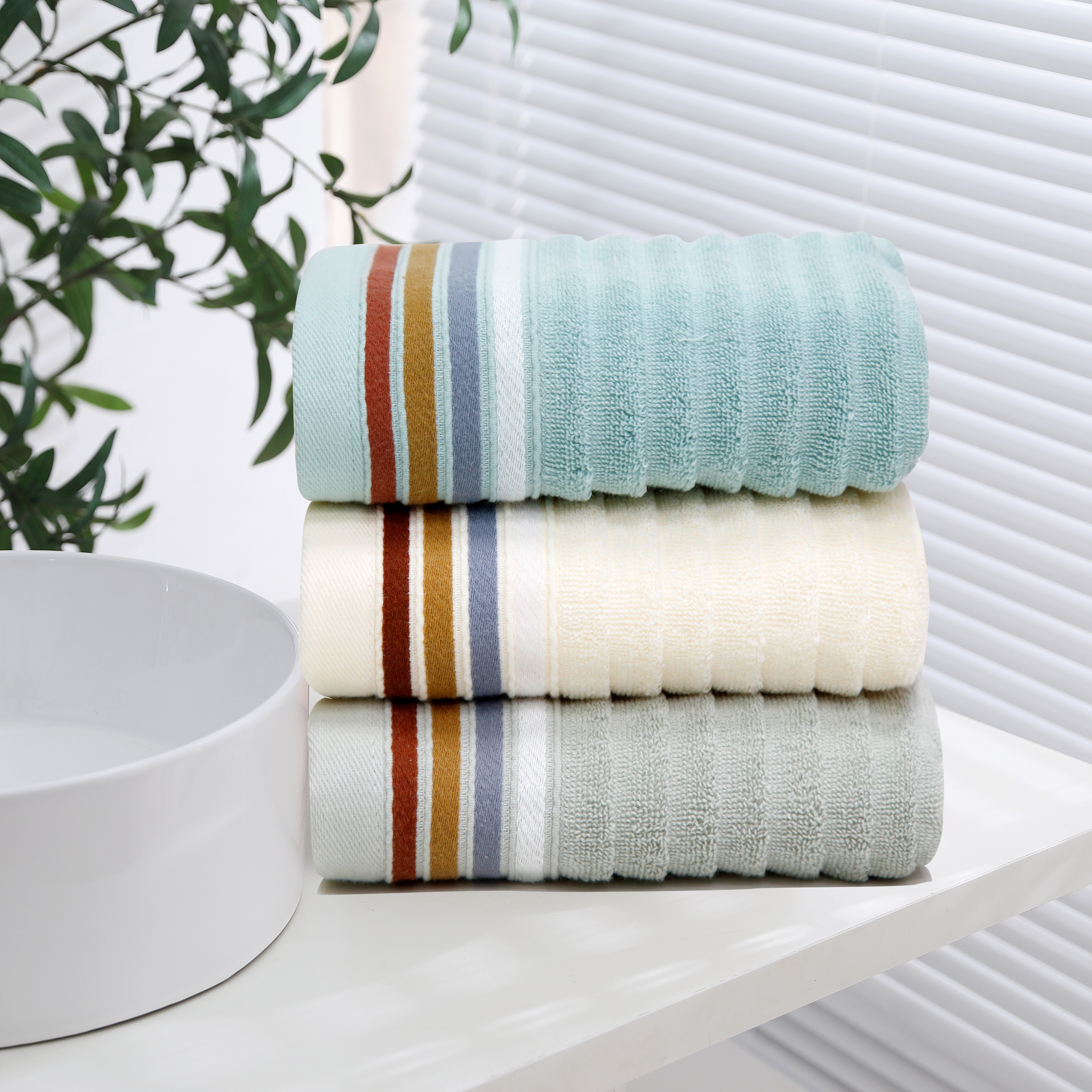 Hengyuanxiang 2GT8463 cost-effective pure cotton plain horizontal towel pure cotton cheat paper does not fade color does not drop hair soft absorbent gifts