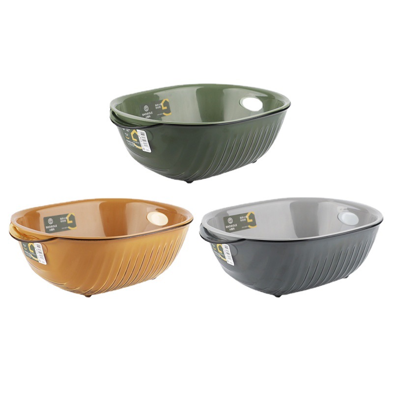 沥水篮/双层沥水篮/洗菜盆白底实物图