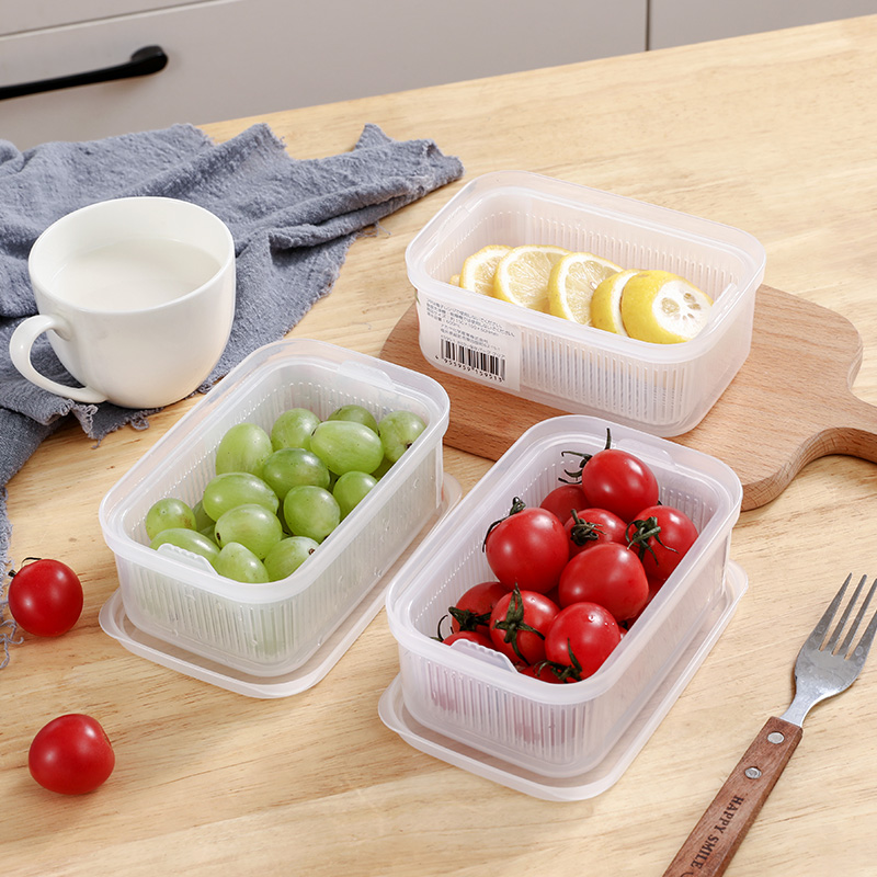 沥水保鲜盒 600M/日本进口沥水保鲜盒/ 冰箱葱花姜蒜收纳盒细节图