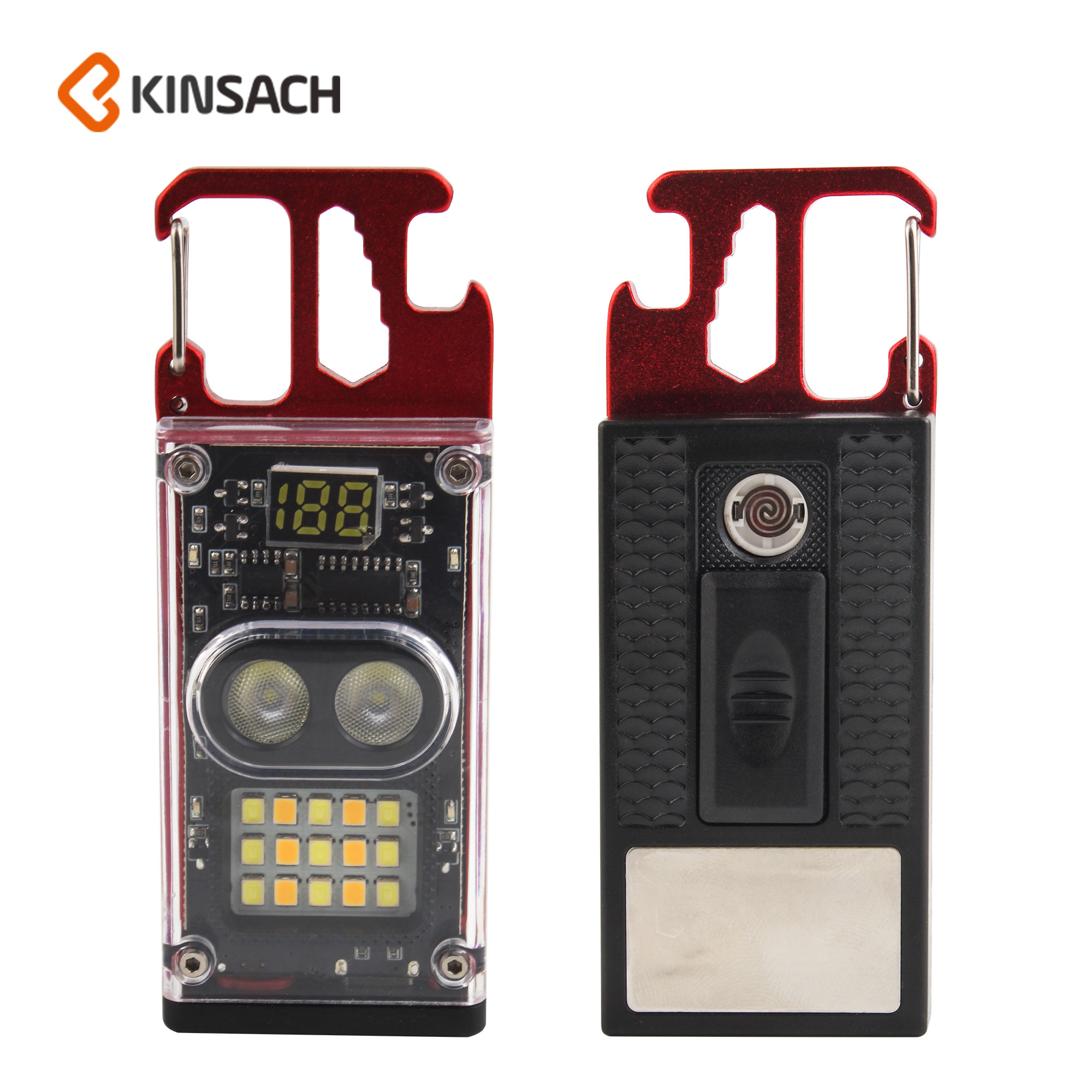 电弧打火机钥匙扣灯多功能户外便携usb充电透明防风电弧打