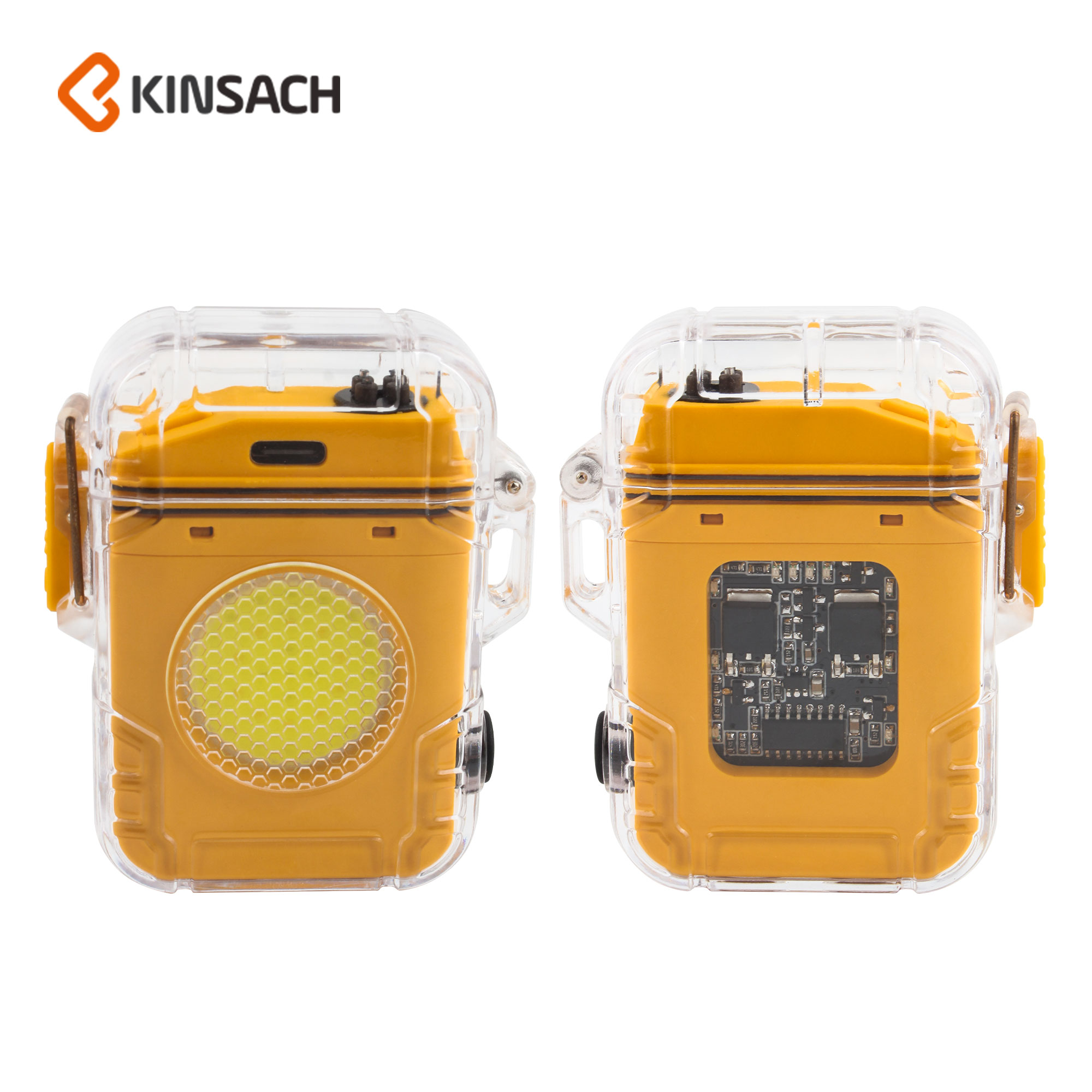 新款户外防水带照明灯电弧打火机透明壳电量显示充电