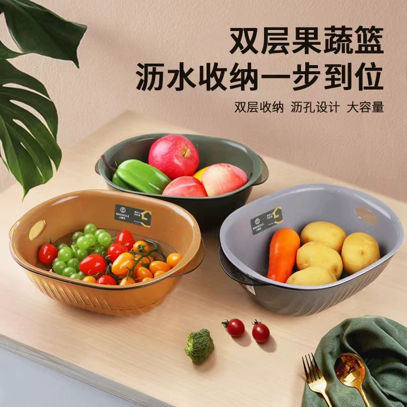 沥水篮/双层沥水篮/洗菜盆产品图