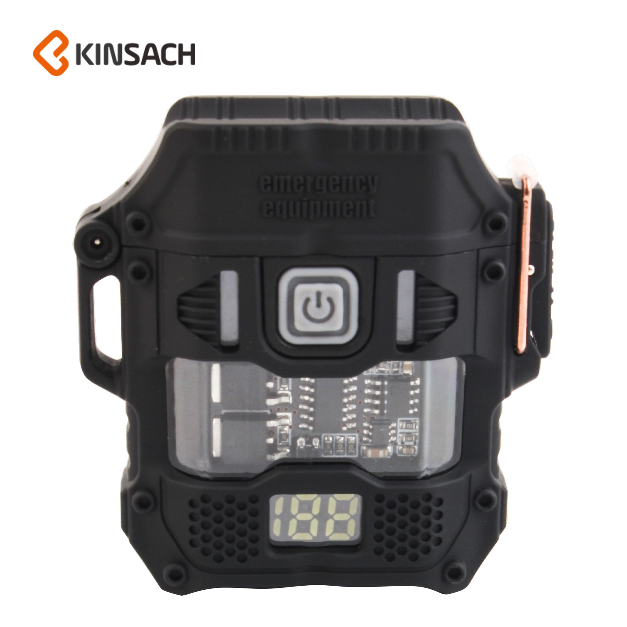 防水带照明灯电弧打火机透明壳电量显示充电打火机