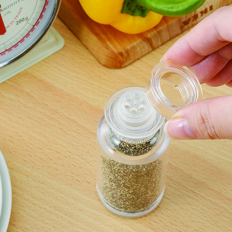日本调料瓶塑料调料瓶/ 带孔撒粉调味罐胡椒/迷你小型塑料带盖密封产品图