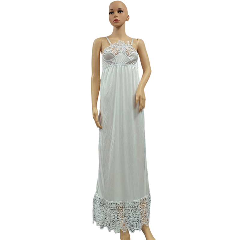 2023 African Women's large-sized solid-color dyed pajama for women, sexy and adjustable shoulder strap nightgown, fashionable European and American style Item Picture