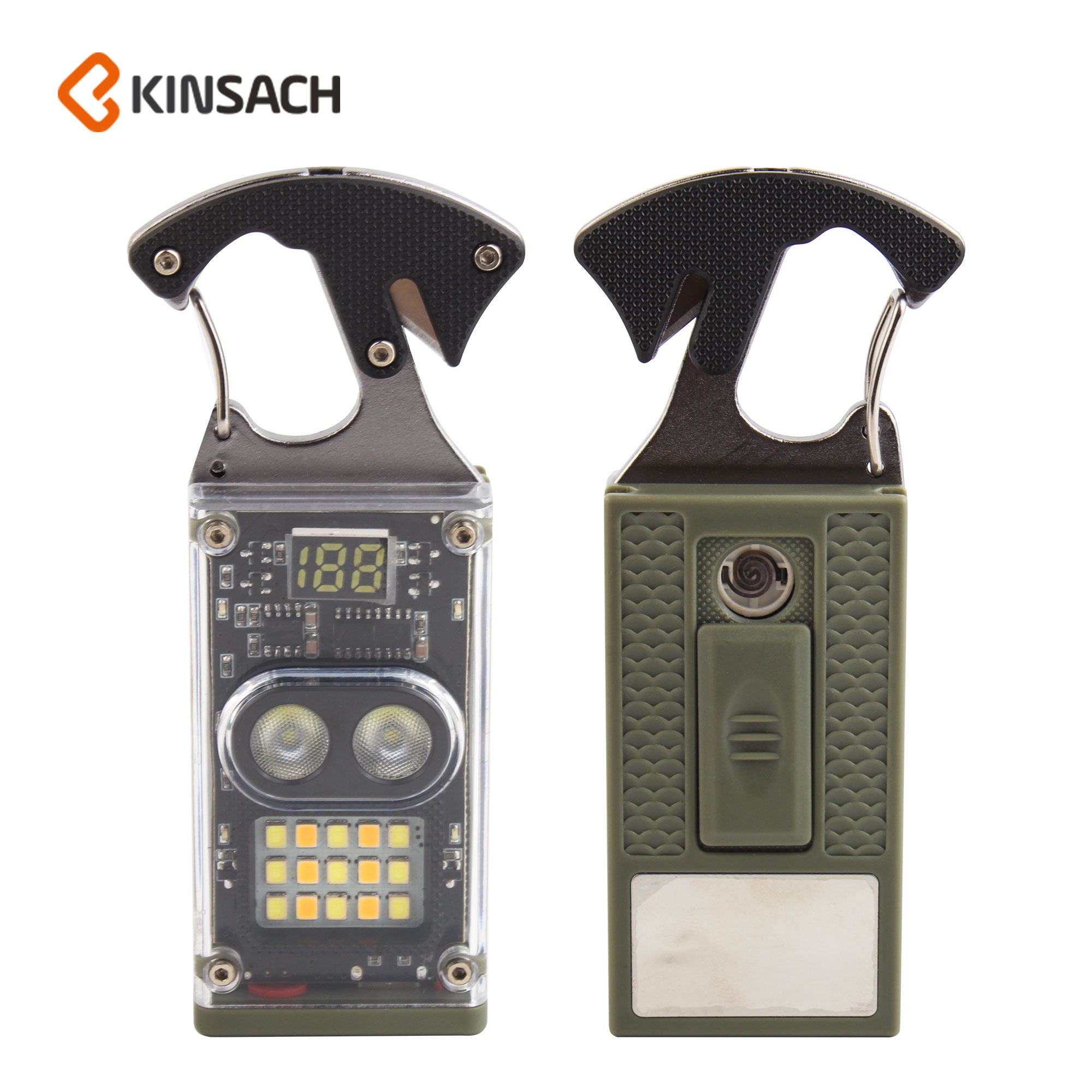 电弧打火机钥匙扣灯多功能户外便携usb充电透明防风电弧打火机灯