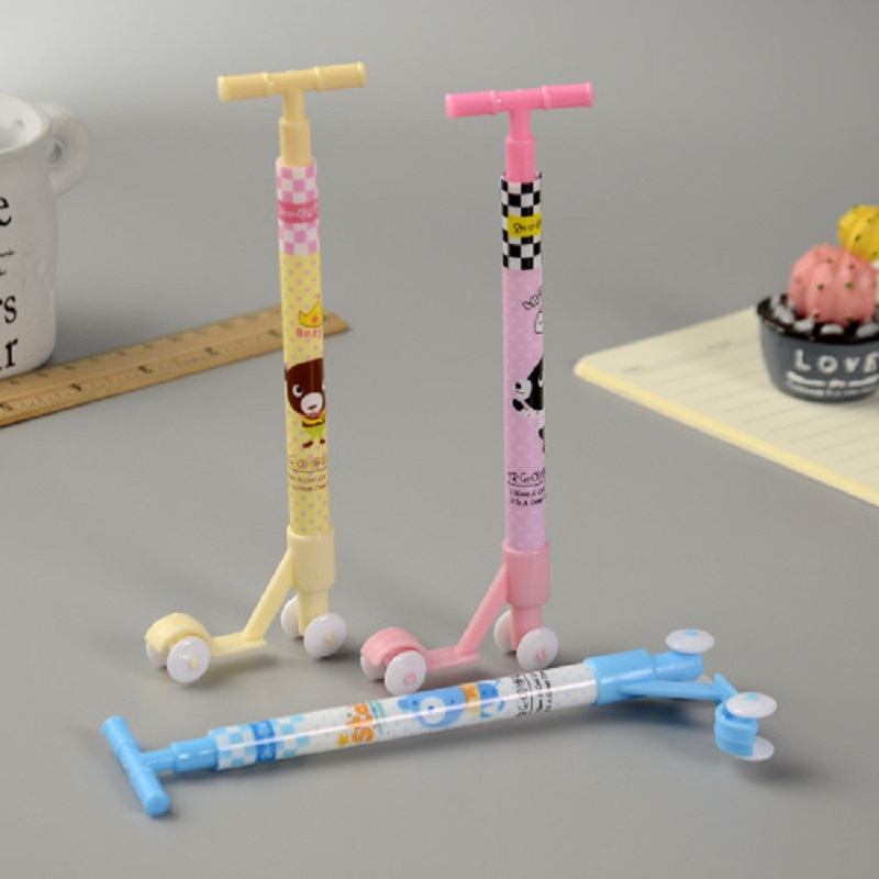 Korean creative scooter, ballpoint pen, skateboard, blue ballpoint pen, student stationery, prizes and gifts Specification drawing
