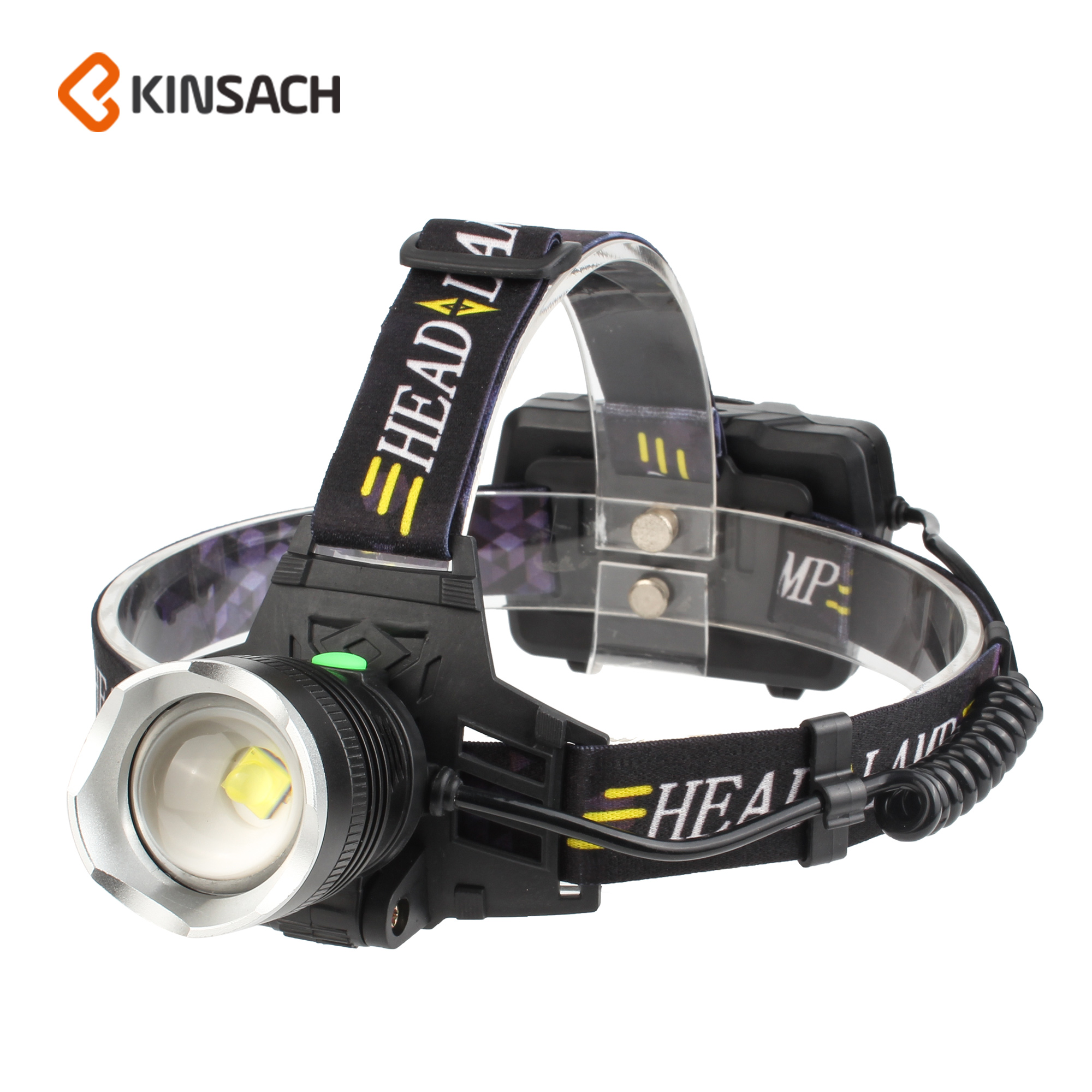 Strong light sensing headlamp charging zoom headlamp headlamp outdoor long-range lighting fishing light