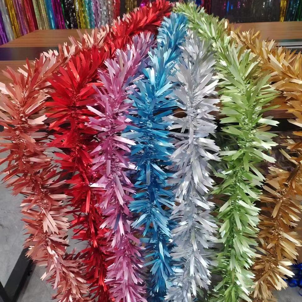 Latte Art Ribbon Wedding Room Decoration Wedding Decoration Party Supplies Stair Handrail Decoration Pointy Leaf Bubble Silk Ribbon Cross-Border Specification drawing