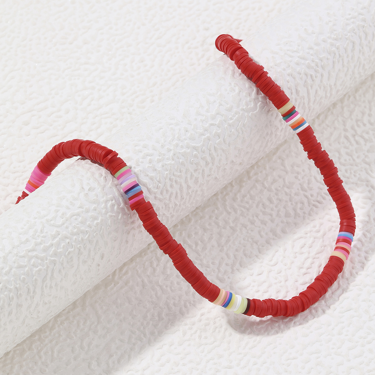 波西米亚陶泥项链女简约手工串软陶片颈链夏威夷度假风饰品