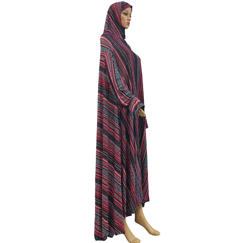Customizable length full set of Muslim women's large prayer robe dress, black and blue thickened flower one-piece long dress Application Scenario