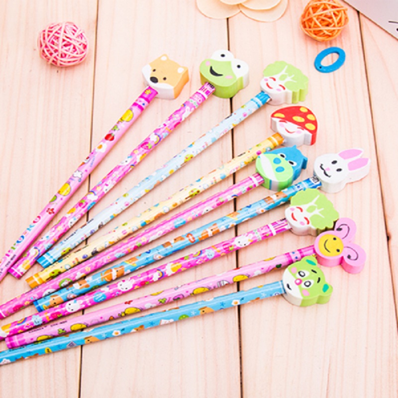 HB Pencils, children's learning supplies, primary school students' prizes, creative and cute cartoon stationery with erasers Specification drawing