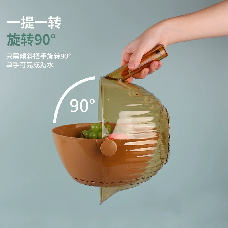 X111-2760 Double-layer PET draining basket, double-layer detachable rotating draining basket, multi-purpose draining basket detail image 9