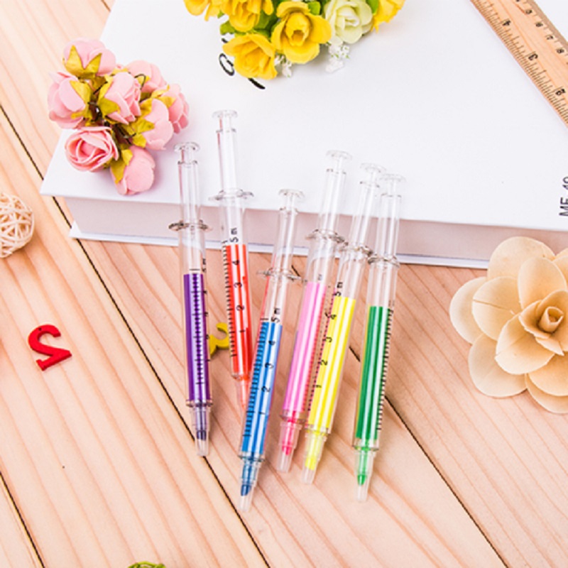 Creative cute cartoon multicolor needle shape color personality highlighter pen big head notebook pen