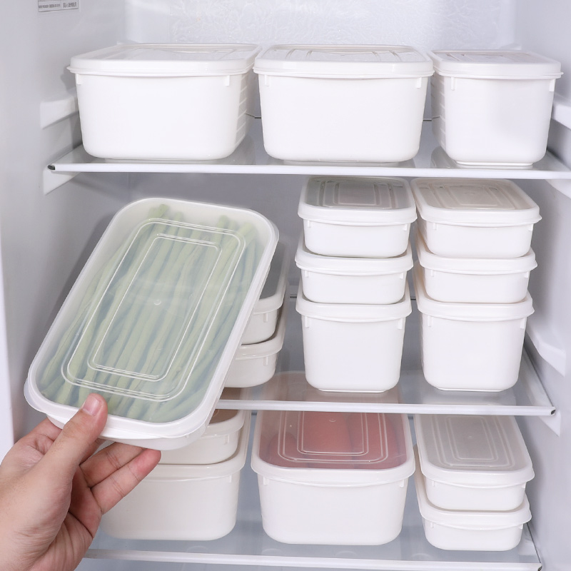 冰箱保鲜盒/食物密封盒/水果收纳盒白底实物图
