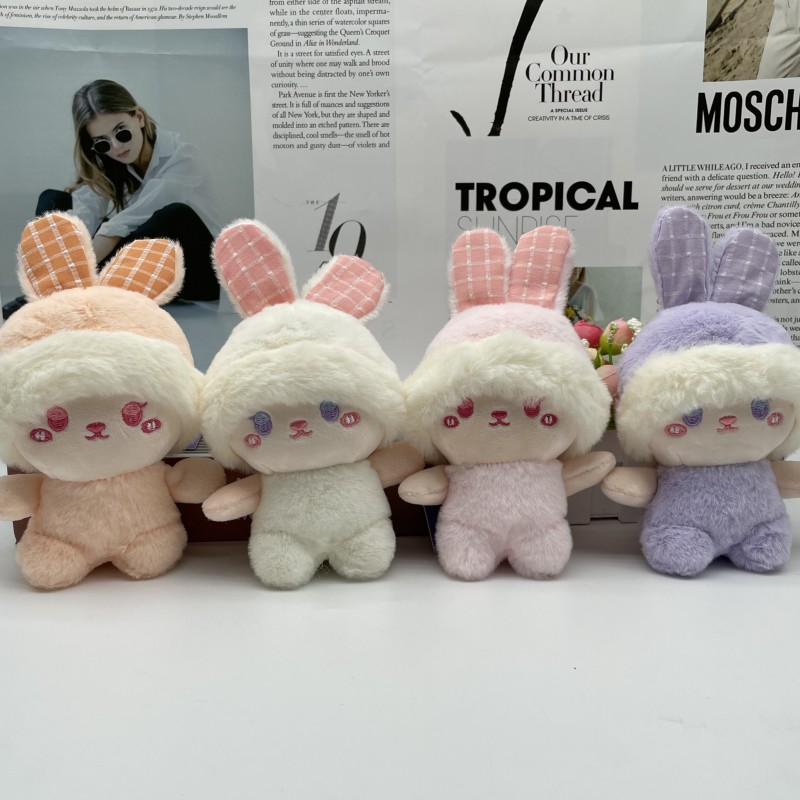 New cute Mera rabbit plush doll key chain boutique doll pendant with hand gift grab machine doll