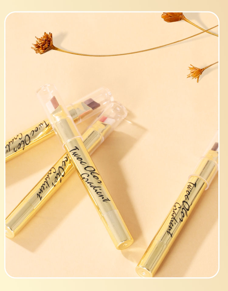 The Meixi 'er Little Gold Bar Two-color eyeshadow stick and eyeshadow pen do not cause makeup to come off easily, making the makeup bright and shiny. Gradient eyeshadow, pearlescent, earth tones pic 11