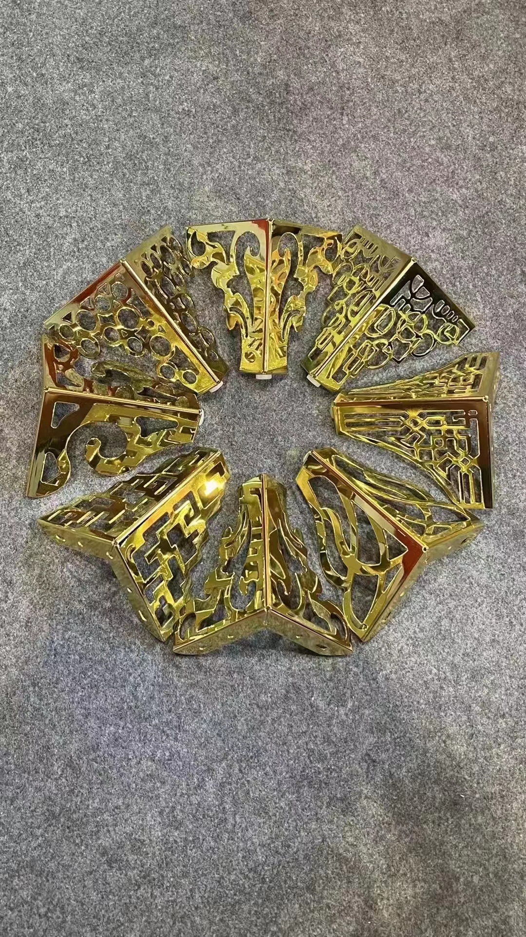 欧式仿古雕13分花镂空柜脚三角电视茶几腿金属家具脚沙发腿支撑脚 2