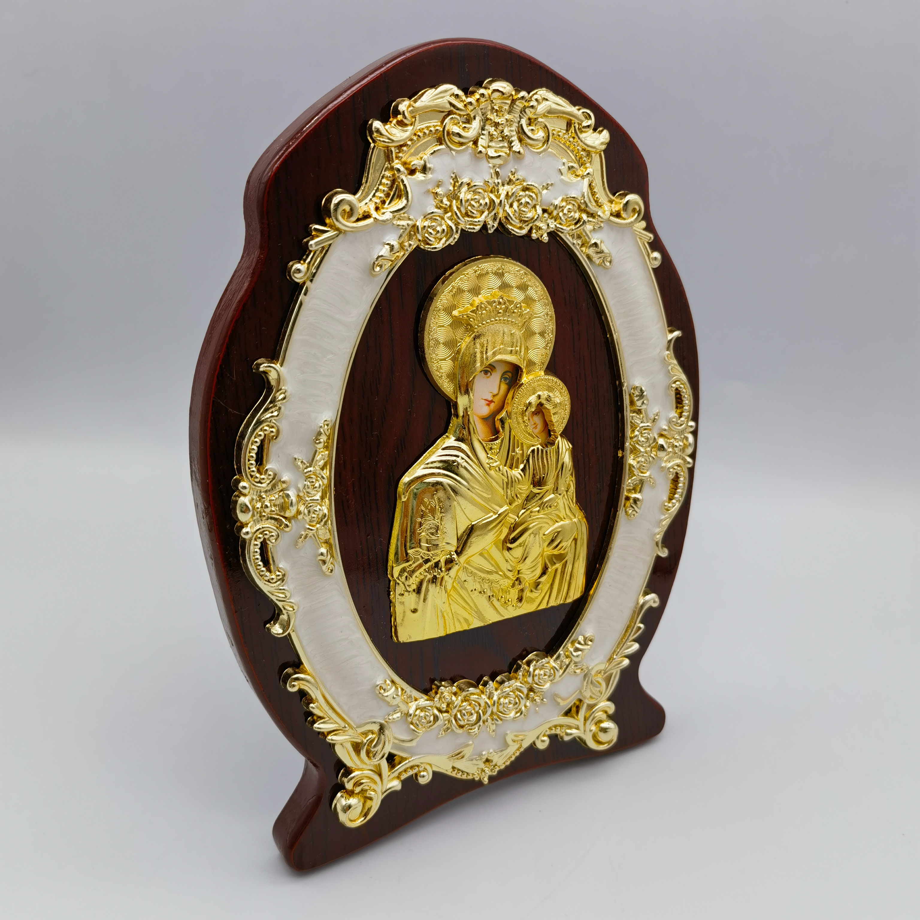 Wooden religious picture frame decoration of Jesus and Mary details Picture