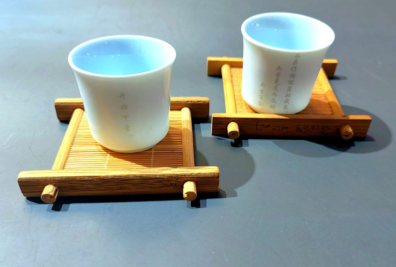 Jiehao square grid mat, bamboo tea mat, cup mat, tea ceremony art cup holder, tea set accessory, heat insulation Application Scenario