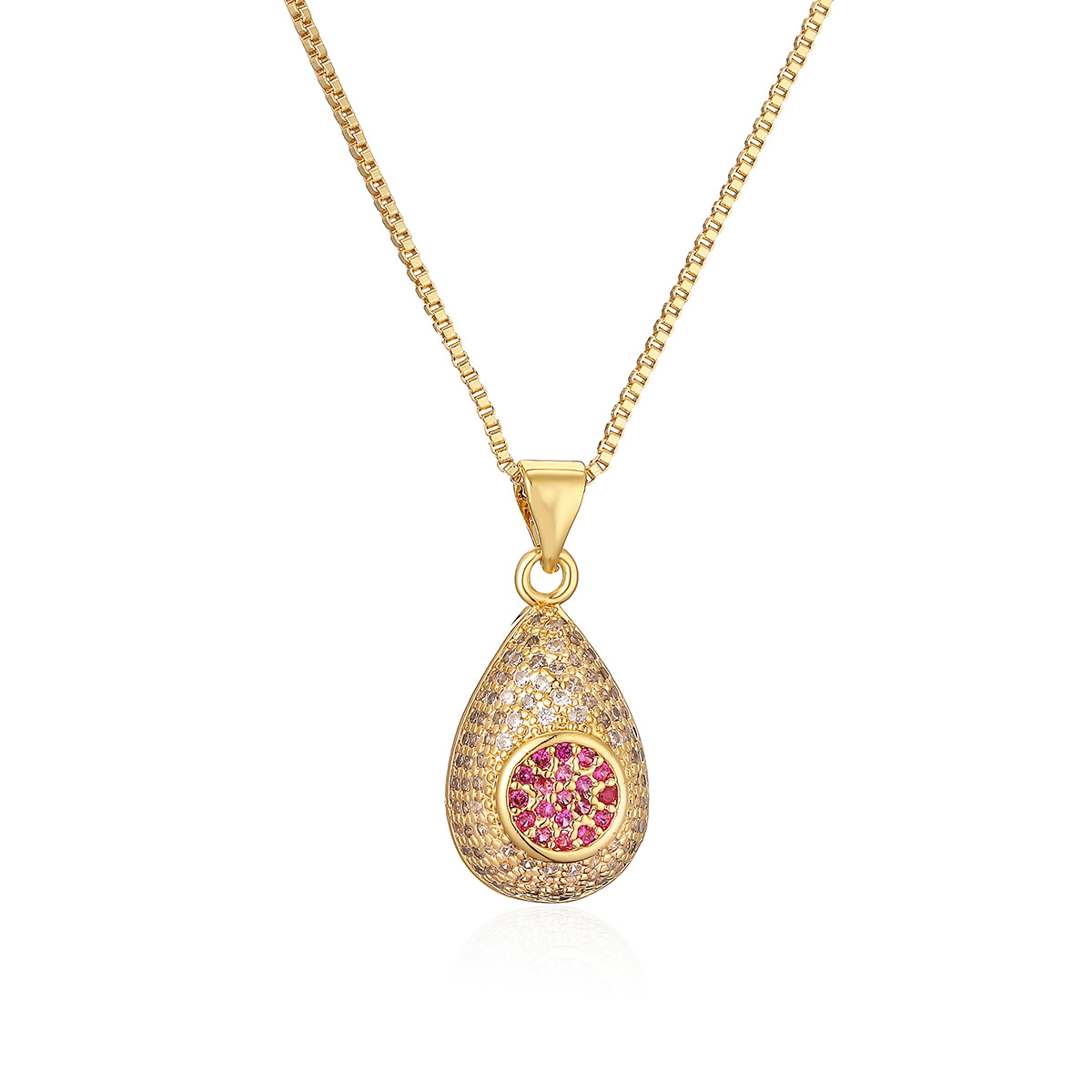A unique 18K gold-plated zircon water drop pendant necklace from Europe and America, a fashionable, light luxury and high-end collarbone chain for women Specification image