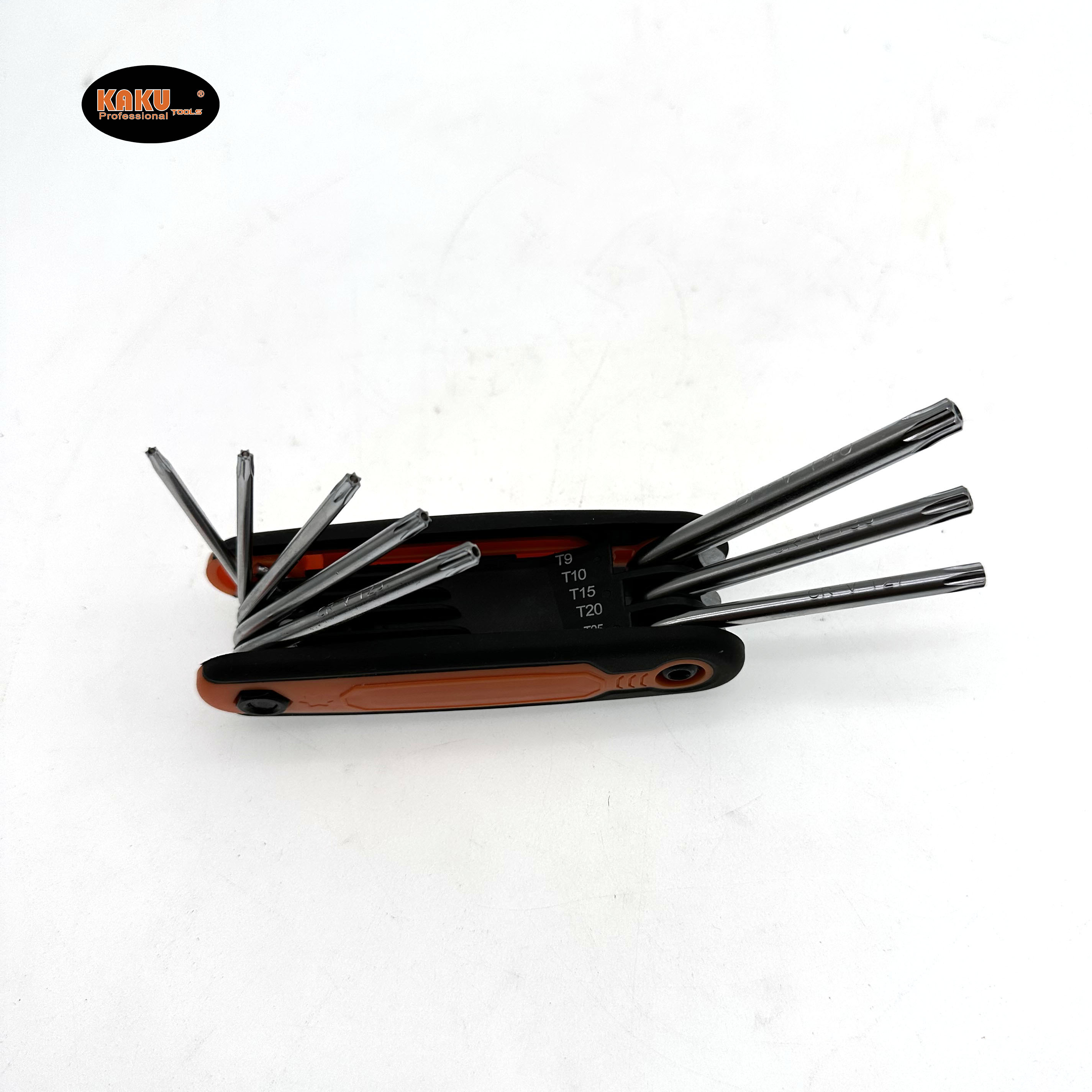 KAKU Portable folding Allen wrench set, vanadium steel flat head ball head multi-functional screwdriver Item Picture