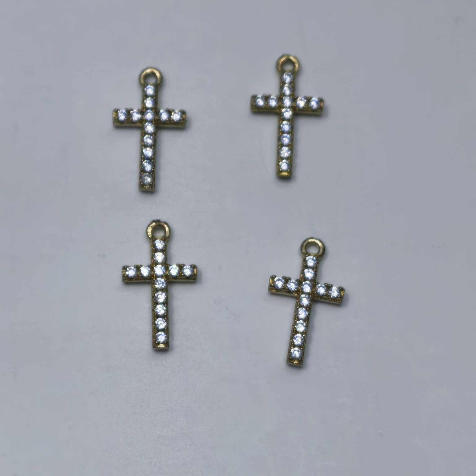 Copper accessory zircon micro-inlaid cross