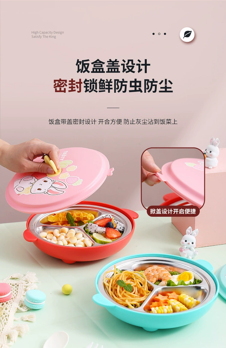 J129-XC-447不锈钢304儿童餐盘幼儿园宝宝辅食餐盘学生婴童餐具详情图11