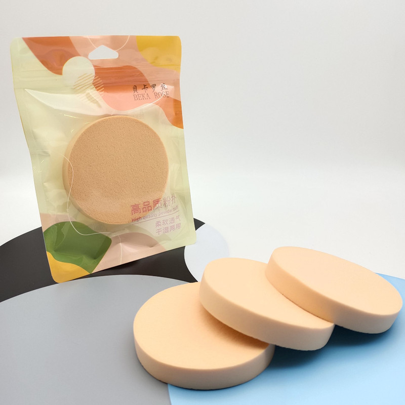 90mm large round powder puff sponge for studio makeup artist, dry and wet dual-purpose powder compact, powder puff for women details Picture