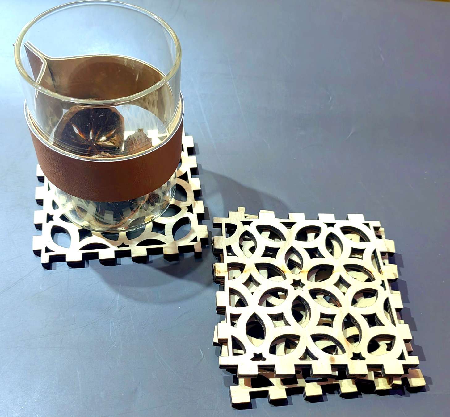 Wooden heat insulation coasters, tea ceremony coffee cup coasters, wooden tea trays, and solid wood tea cup coasters can be hung in the office detail image 4