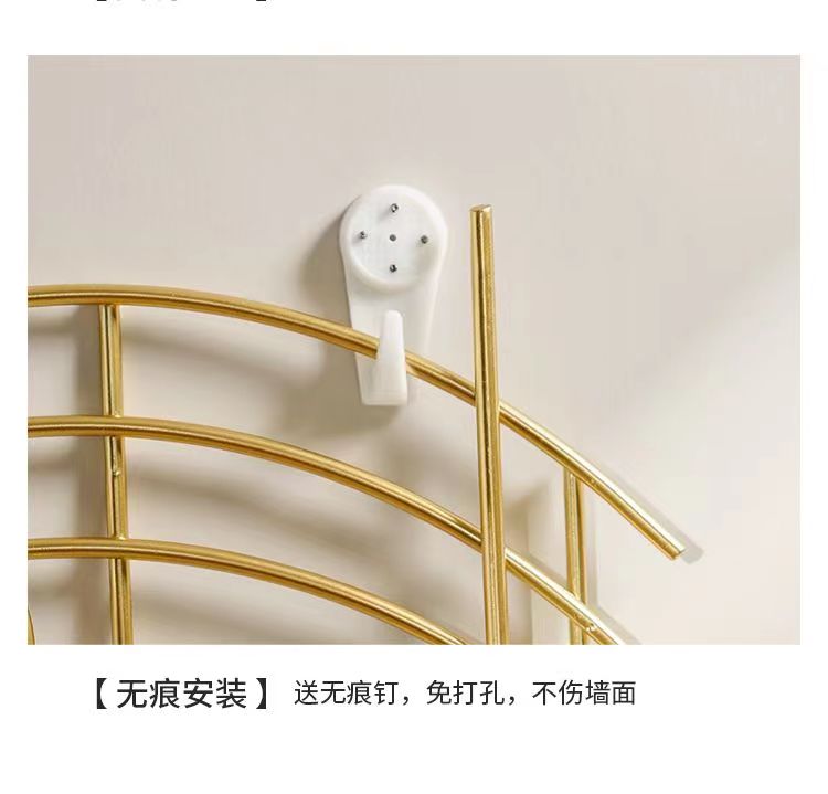 北欧门艺术装饰挂钩进门墙面创意轻奢银杏叶客厅收纳挂墙衣架详情6