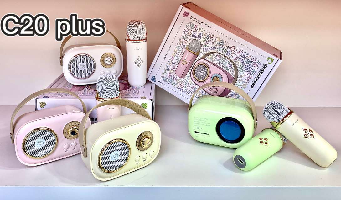 Plus Portable Karaoke Speaker Microphone Bluetooth Speaker Wireless Bluetooth Speaker Home Karaoke Set Item Picture