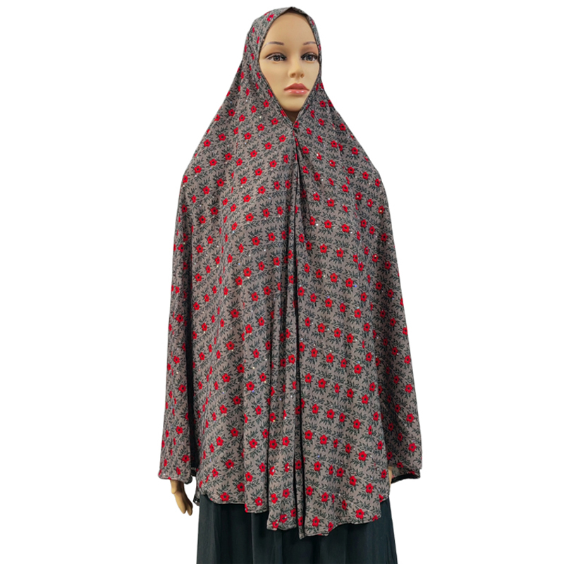New fashionable and best-selling women's large-sized Muslim headscarves from the Middle East, Europe and America. Daily ethnic-style printed floral patterns Item Picture