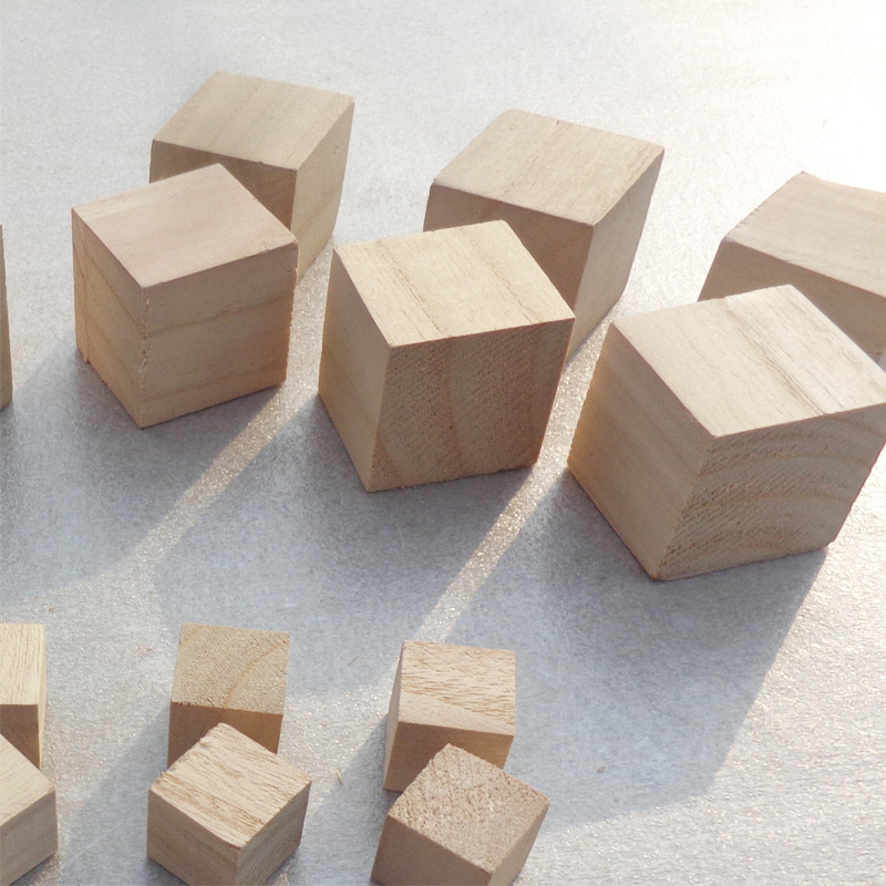 捷豪厂家现货正方形松木块儿童玩具积木块 数学教具方块 DIY模型 配饰详情图3
