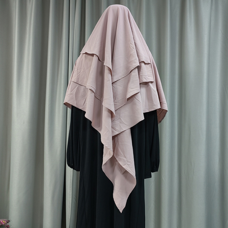 Europe And The United States New Headscarf New Cross-Border Factory Direct Sales Multi-Color Female Muslim Pure Color Neda Headscarf Before One After Three Long Fashion Specification drawing