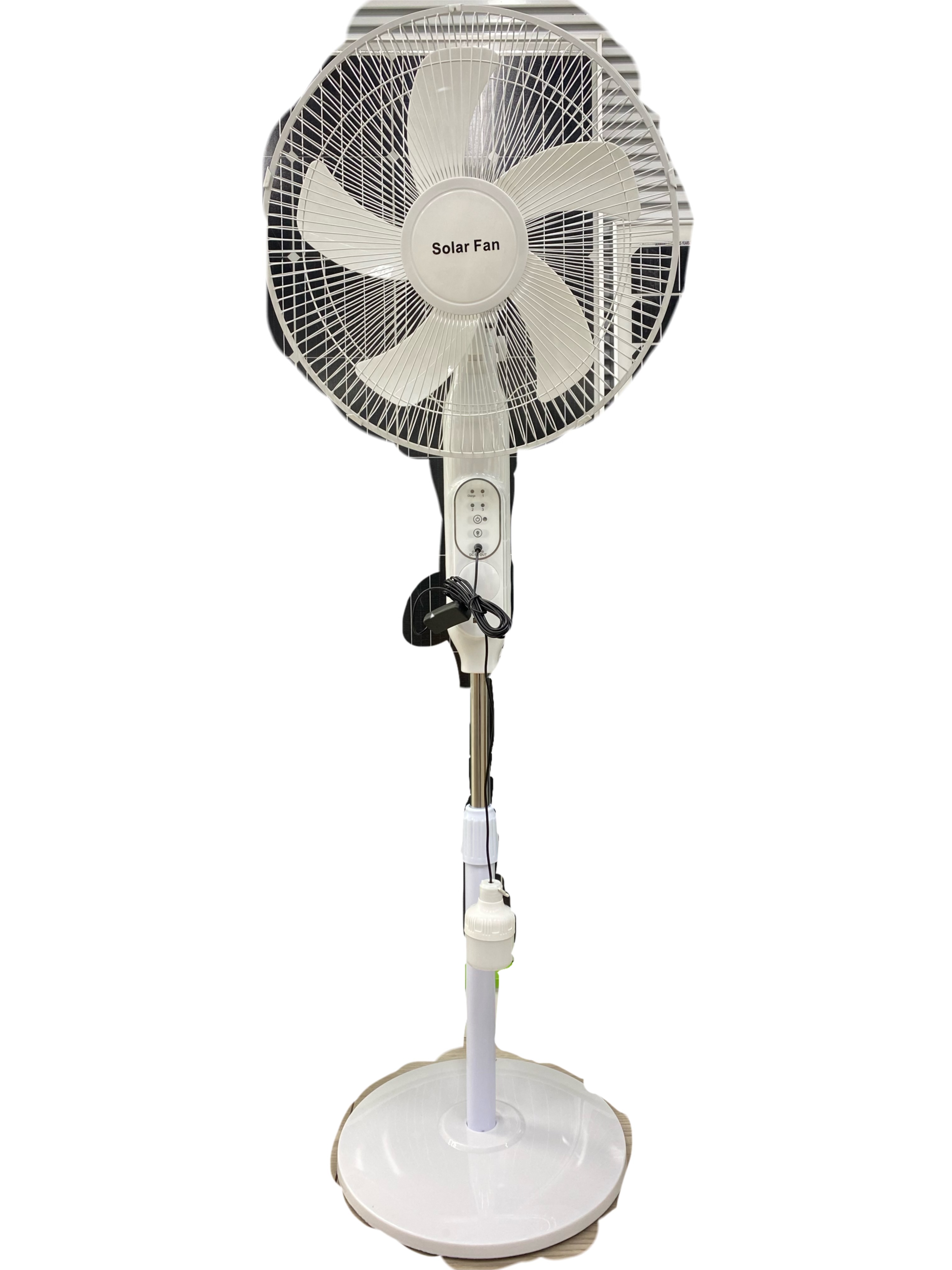 Solar fan T898 25W, white polycrystalline with night light in 3 Settings