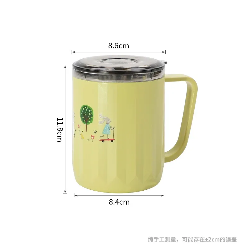 X111-2459 single-handled stainless steel cup with lid, drinking cup, mug, coffee cup, milk cup detail image 6