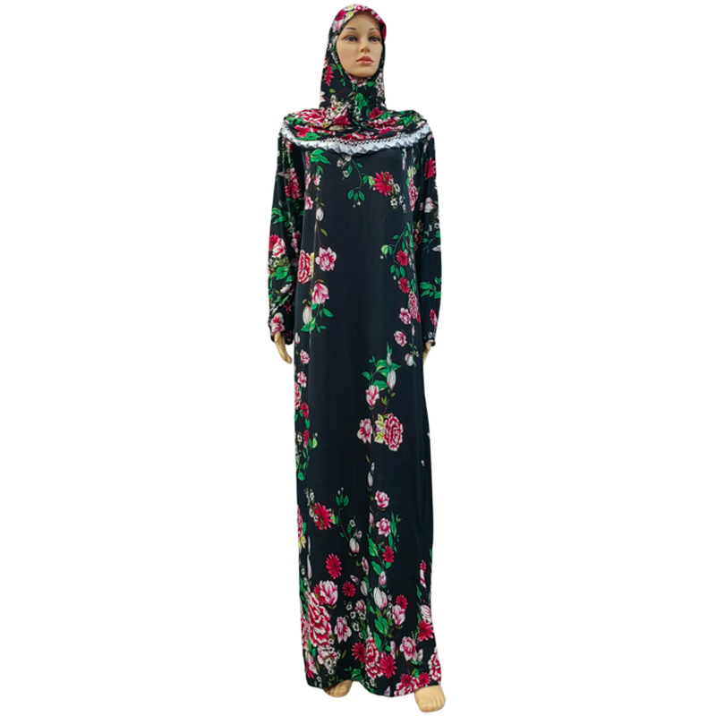 Factory direct sales and wholesale of best-selling lace long hooded printed plus-size women's fashionable and trendy daily ethnic style long robe dresses Item Picture