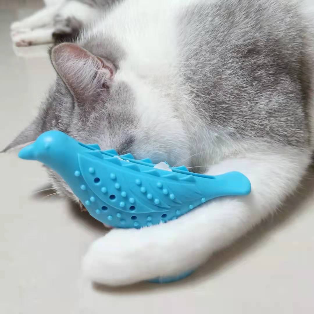 New bird cat toy, anti-choking and anti-leakage toy, cat toothbrush, teeth grinding, teeth cleaning, chewing, boredom, self-entertainment pet supplies Specification image