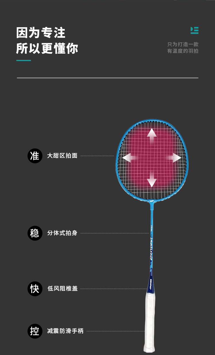 正品胜派LH-8106铁分体羽拍铁合金双拍两支混装带6球强韧网面铁合金双拍两支装双人羽毛球拍成人日常训练羽毛球拍详情4