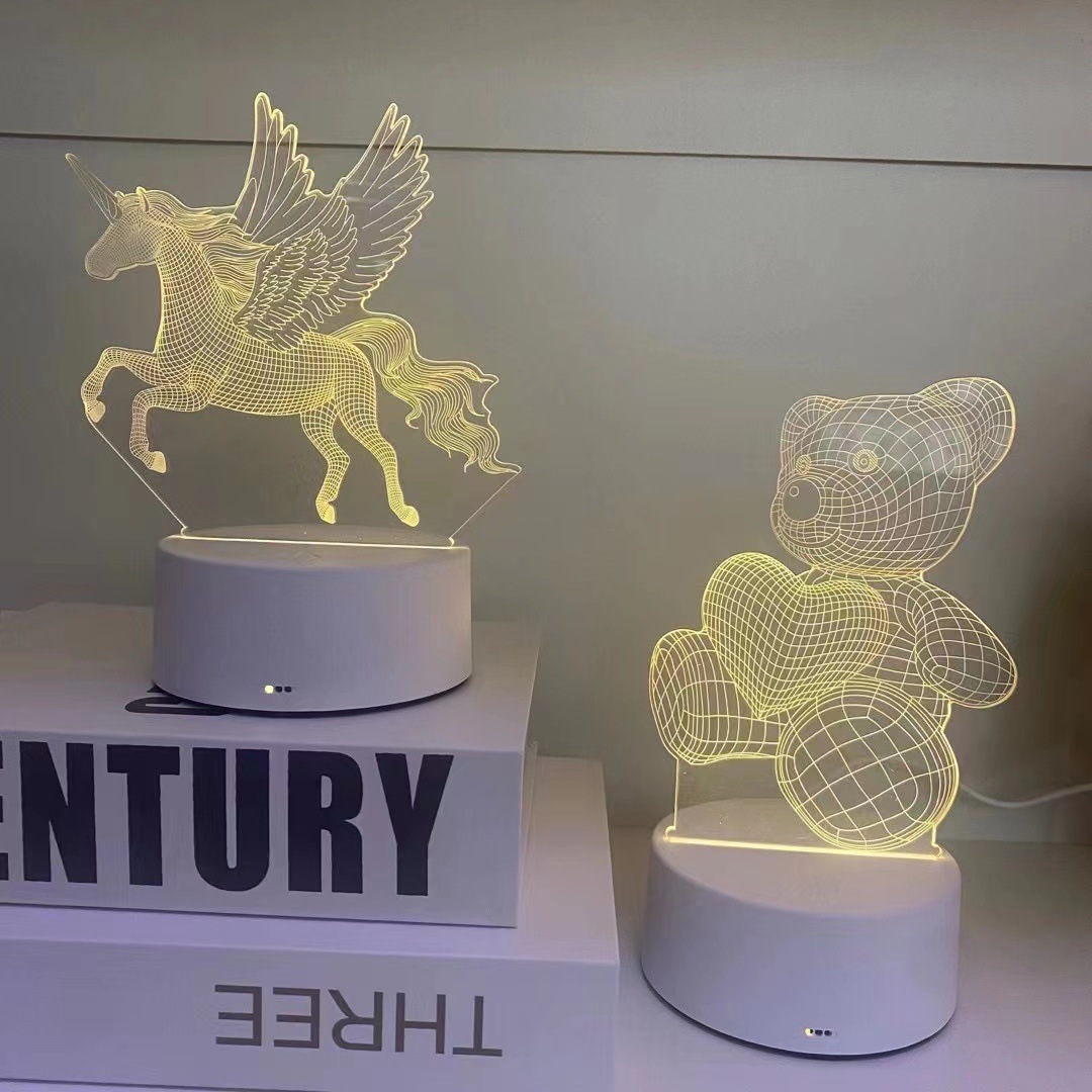 DIY 3D night light, bedroom atmosphere light, 3Dlogo table lamp, festival gift, bedside night light Specification image
