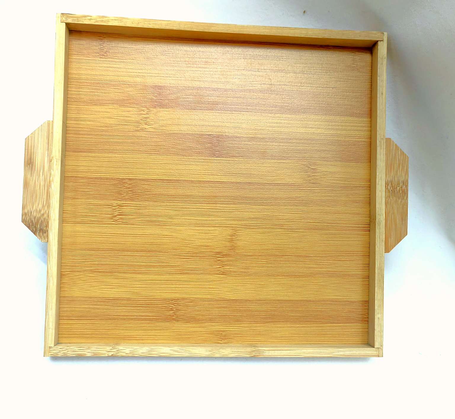 Jiehao Bamboo Square Two-Ear Tray Water Cup Tray Commercial Household Tea Cup Bamboo Tray Item Picture
